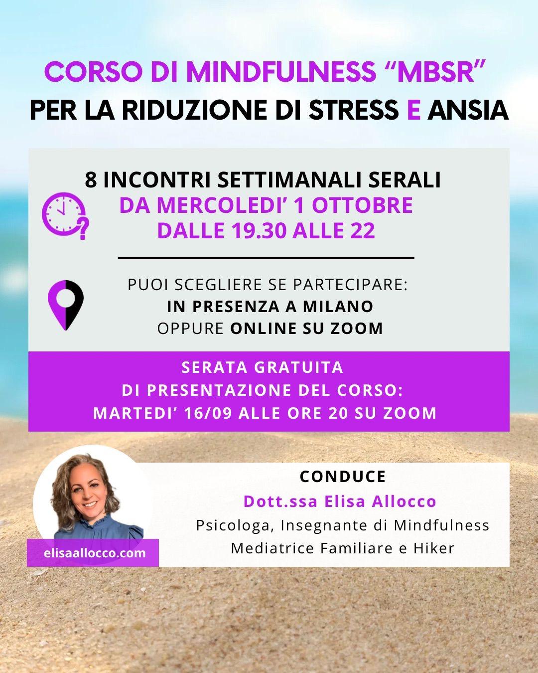 psicologa elisa allocco mindfulness milano